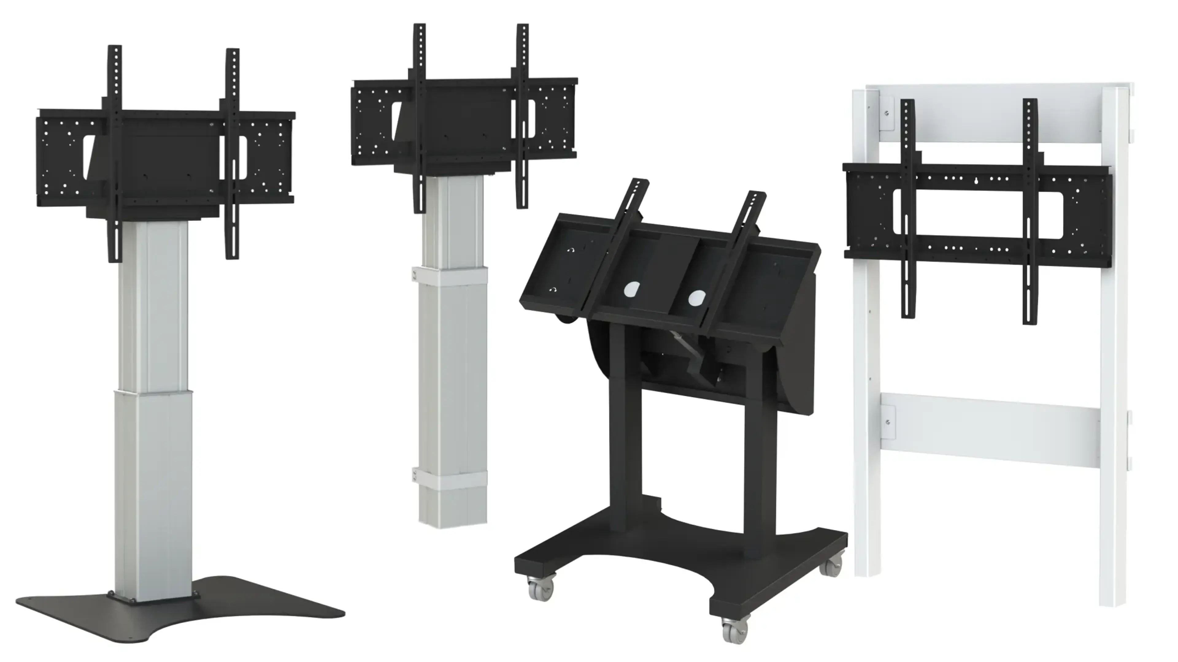 Examples of various TV mounts with motorised lift capabilities
